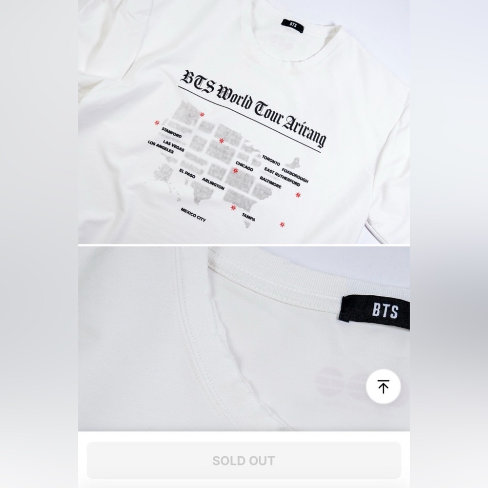 BTS US Exclusive Arirang World Tour Routing T-Shirt